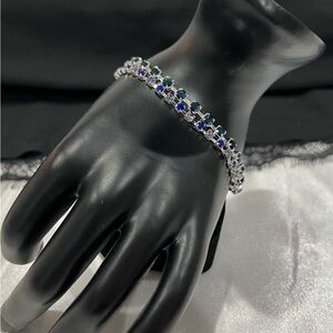 SWAROVSKI CRYSTAL BRACELETS made with Swarovski Dark Blue & Clear Crystal